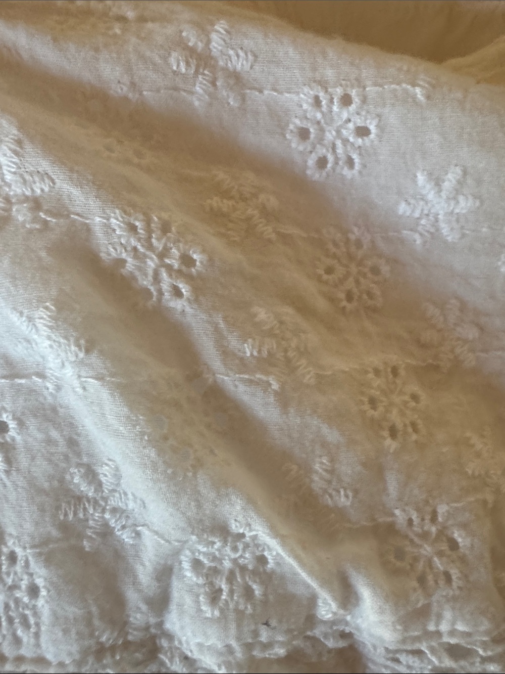 White Eyelet Ruffle Mini Skirt - Picture 7 of 8